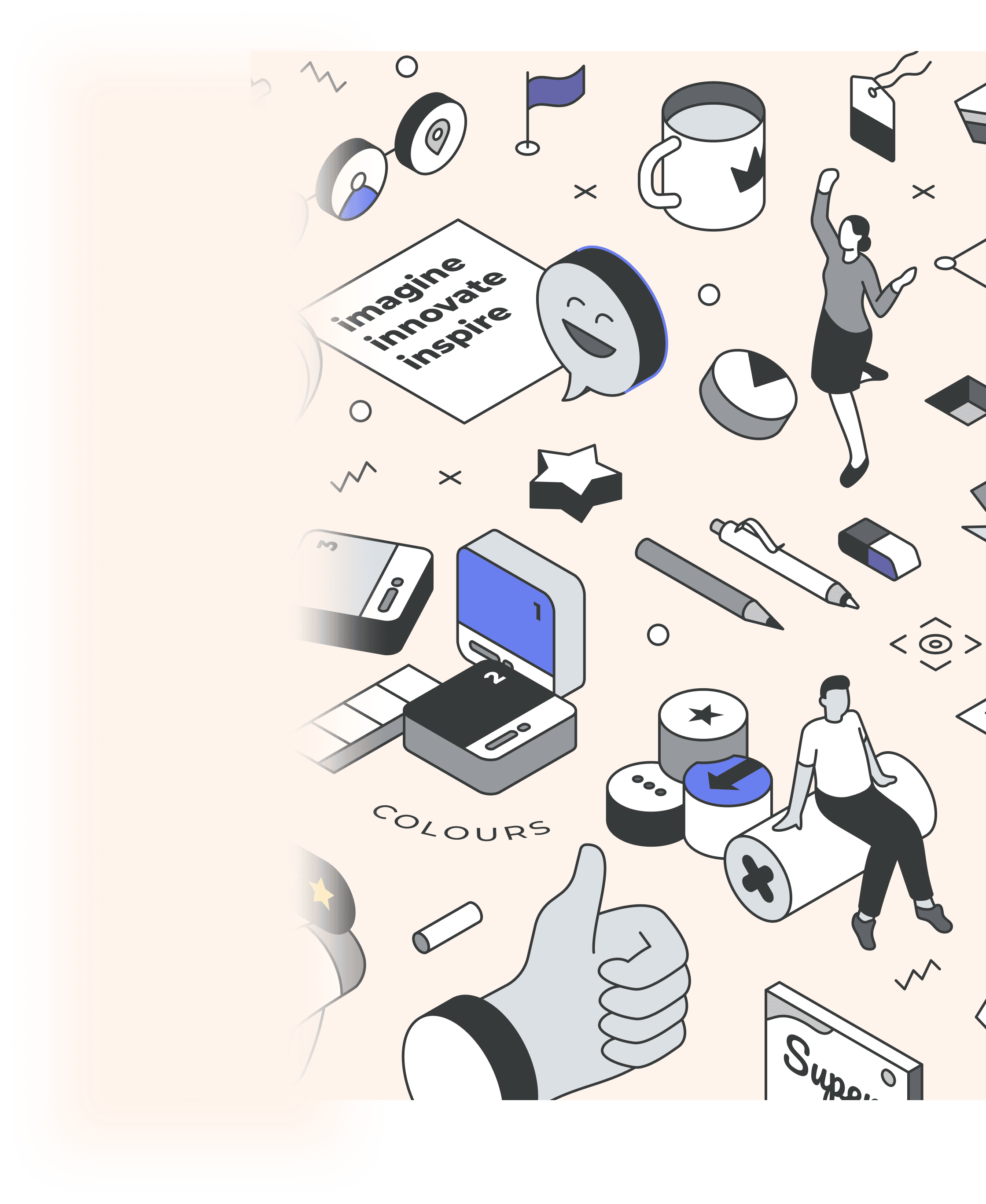 Imagine, innovate, inspire — BrandClover design illustration